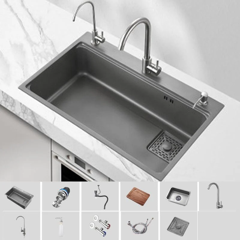 Modern Kitchen Sink Stainless Steel with Accessories and Tap Top-Mount Workstation Sink -Bathlova