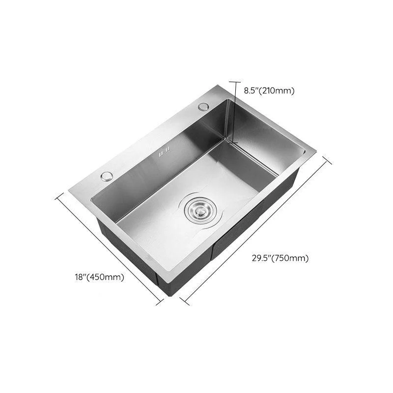 Modern Kitchen Sink Stainless Steel with Basket Strainer and Drain Assembly Sink -Bathlova