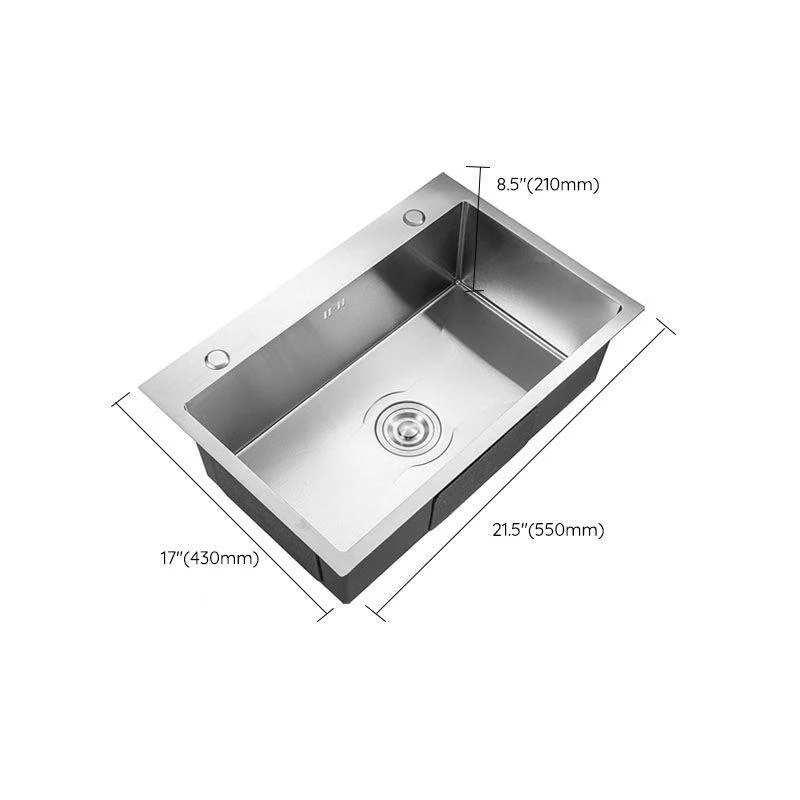 Modern Kitchen Sink Stainless Steel with Basket Strainer and Drain Assembly Sink -Bathlova