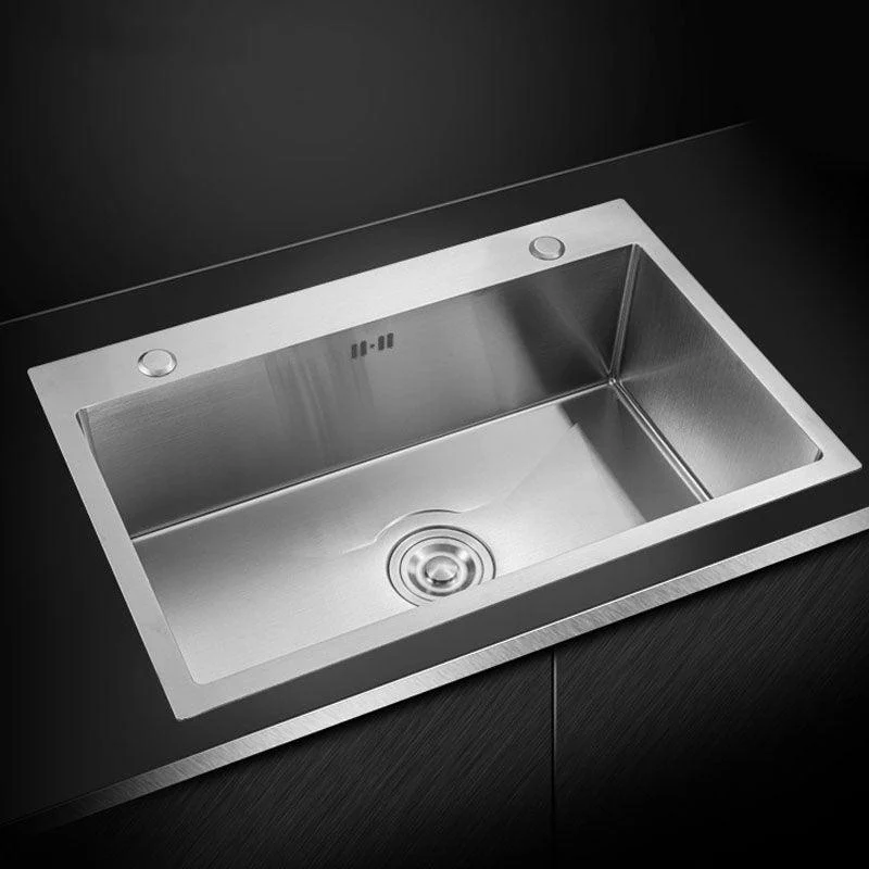 Modern Kitchen Sink Stainless Steel with Basket Strainer and Drain Assembly Sink -Bathlova