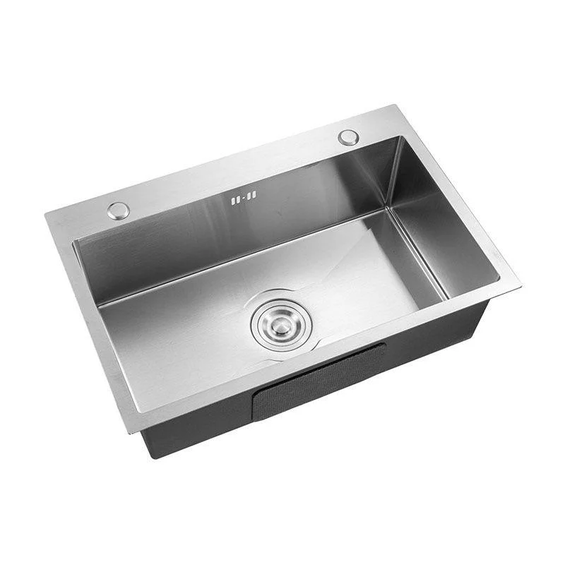 Modern Kitchen Sink Stainless Steel with Basket Strainer and Drain Assembly Sink -Bathlova