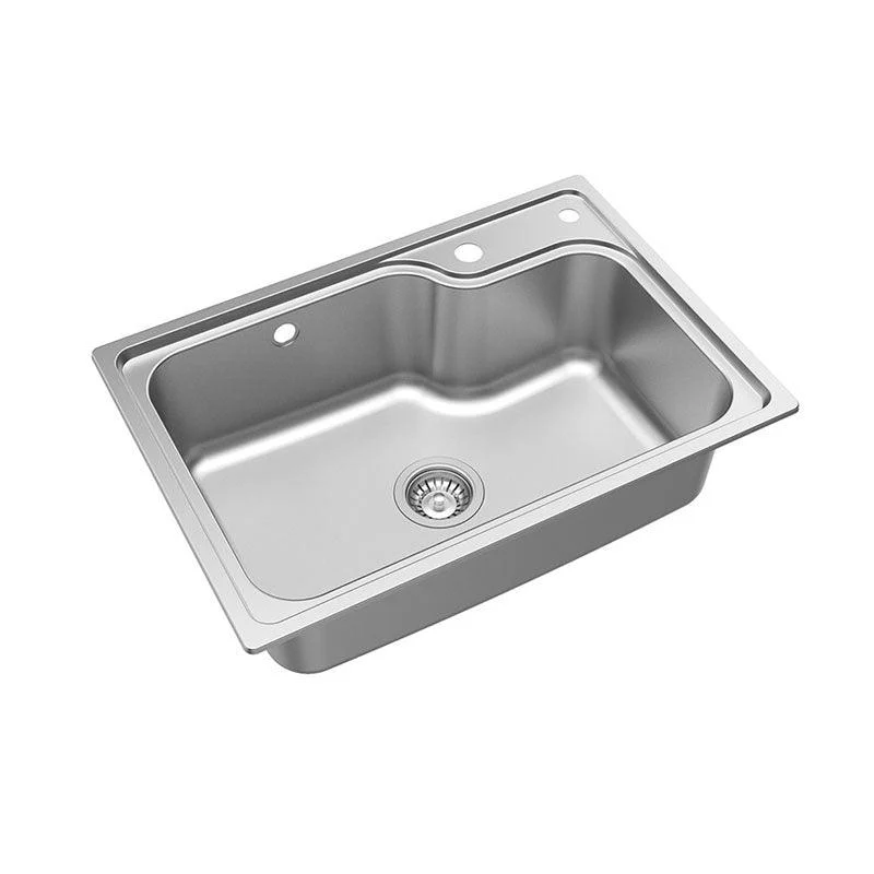 Modern Kitchen Sink Stainless Steel with Basket Strainer and Drain Assembly Sink Only -Bathlova