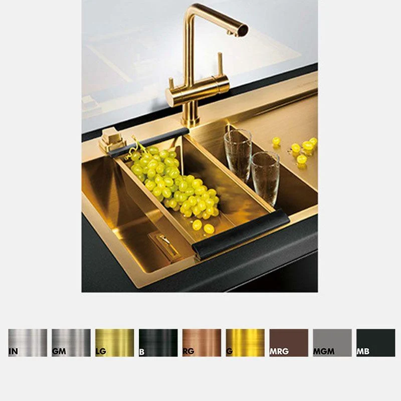 Modern Kitchen Sink Stainless Steel with Basket Strainer and Drain Assembly Sink Only -Bathlova