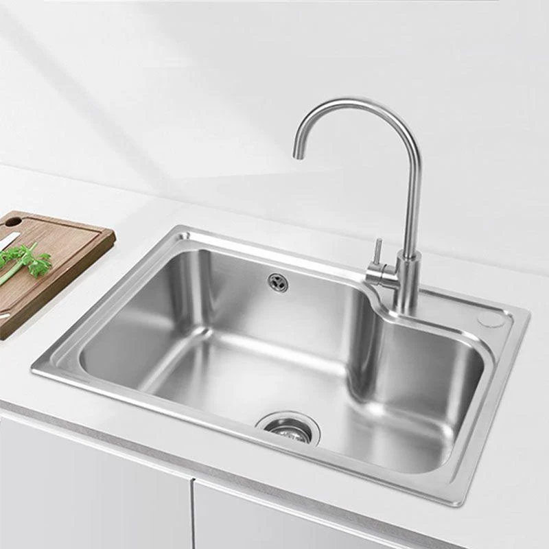 Modern Kitchen Sink Stainless Steel with Basket Strainer and Drain Assembly Sink Only -Bathlova