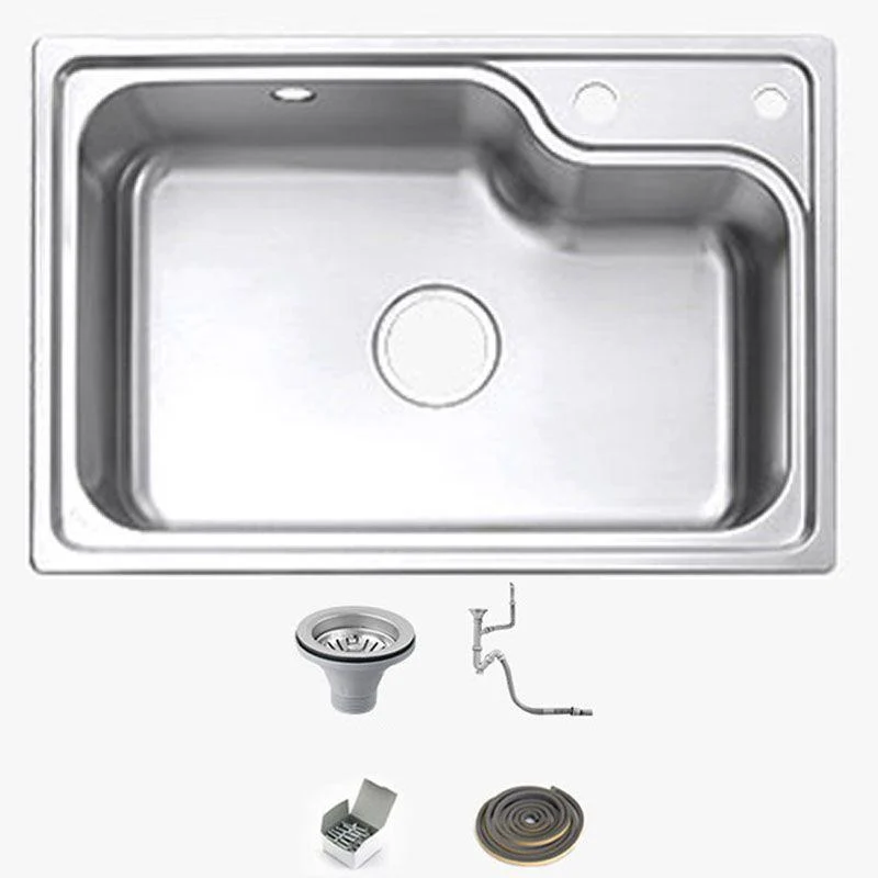 Modern Kitchen Sink Stainless Steel with Basket Strainer and Drain Assembly Sink Only -Bathlova