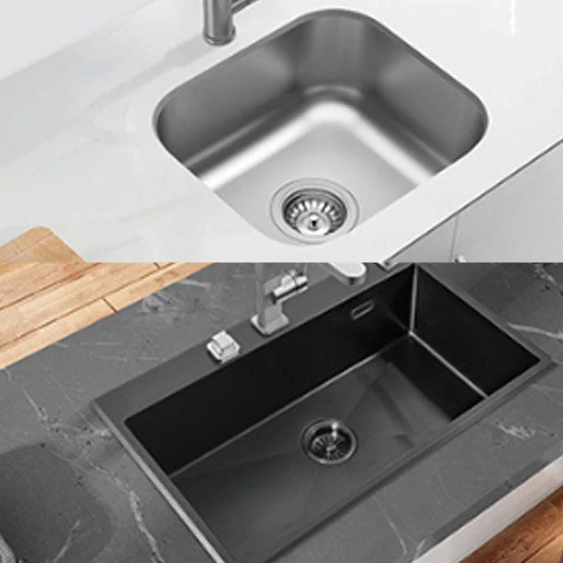 Modern Kitchen Sink Stainless Steel with Basket Strainer and Drain Assembly Sink Only -Bathlova