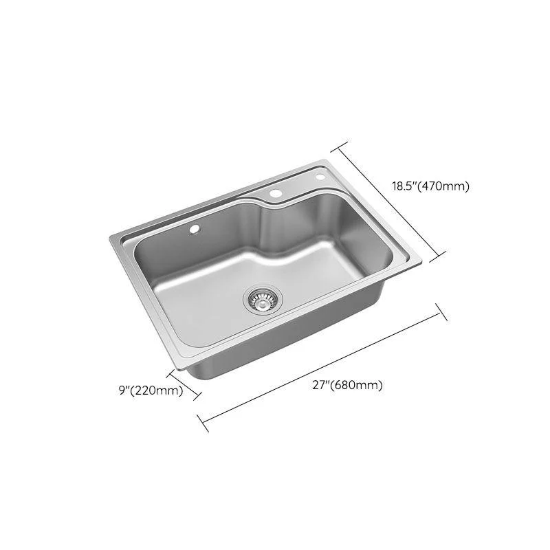 Modern Kitchen Sink Stainless Steel with Basket Strainer and Drain Assembly Sink Only -Bathlova