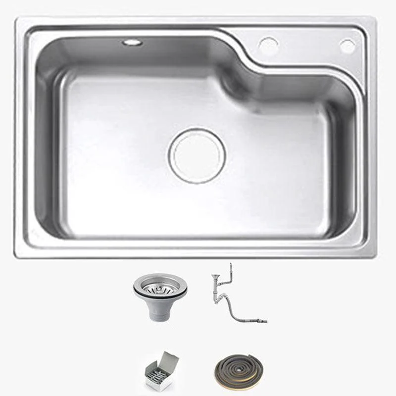 Modern Kitchen Sink Stainless Steel with Basket Strainer and Drain Assembly Sink Only -Bathlova