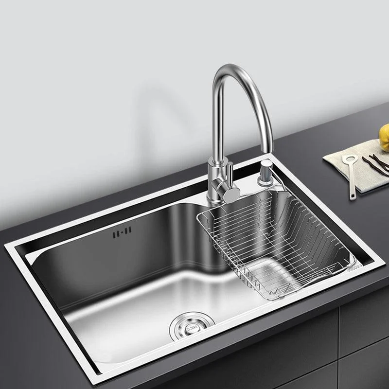 Modern Kitchen Sink Stainless Steel with Basket Strainer and Tap Workstation Sink -Bathlova