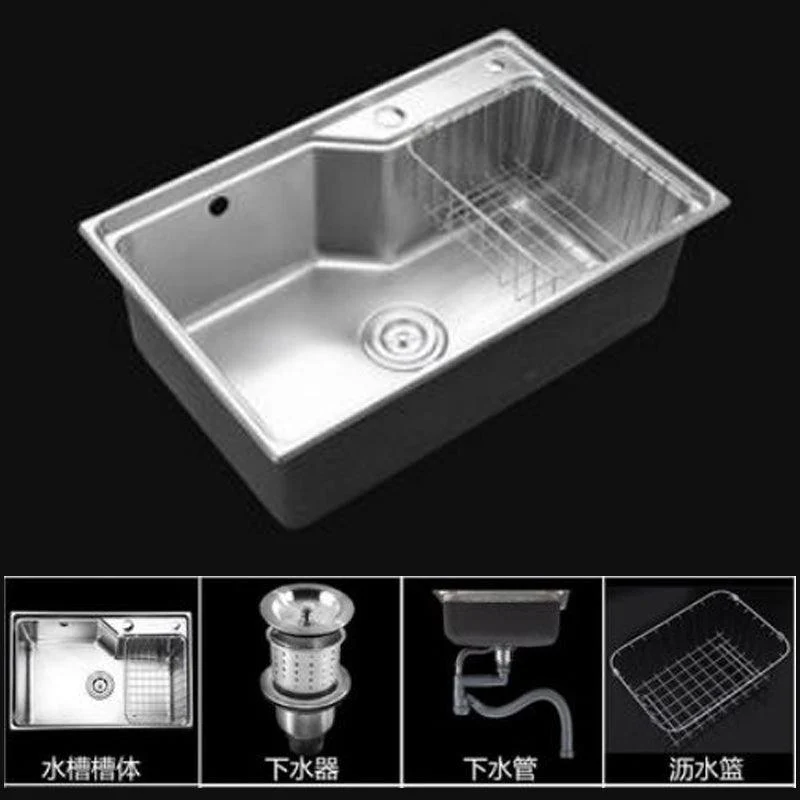 Modern Kitchen Sink Stainless Steel with Basket Strainer and Tap Workstation Sink -Bathlova