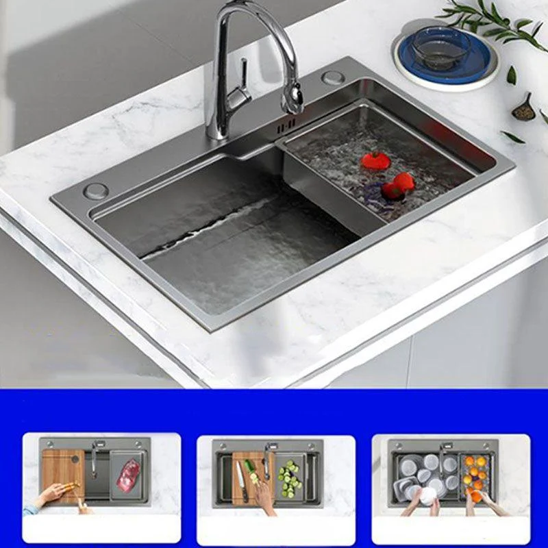 Modern Kitchen Sink Stainless Steel with Drain Assembly and Strainer Workstation Sink -Bathlova