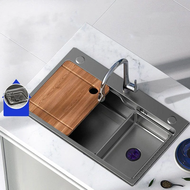 Modern Kitchen Sink Stainless Steel with Drain Assembly and Strainer Workstation Sink -Bathlova