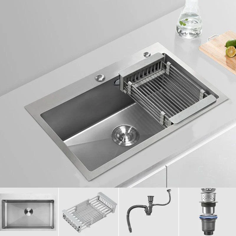 Modern Kitchen Sink Stainless Steel with Drain Assembly and Strainer Workstation Sink -Bathlova