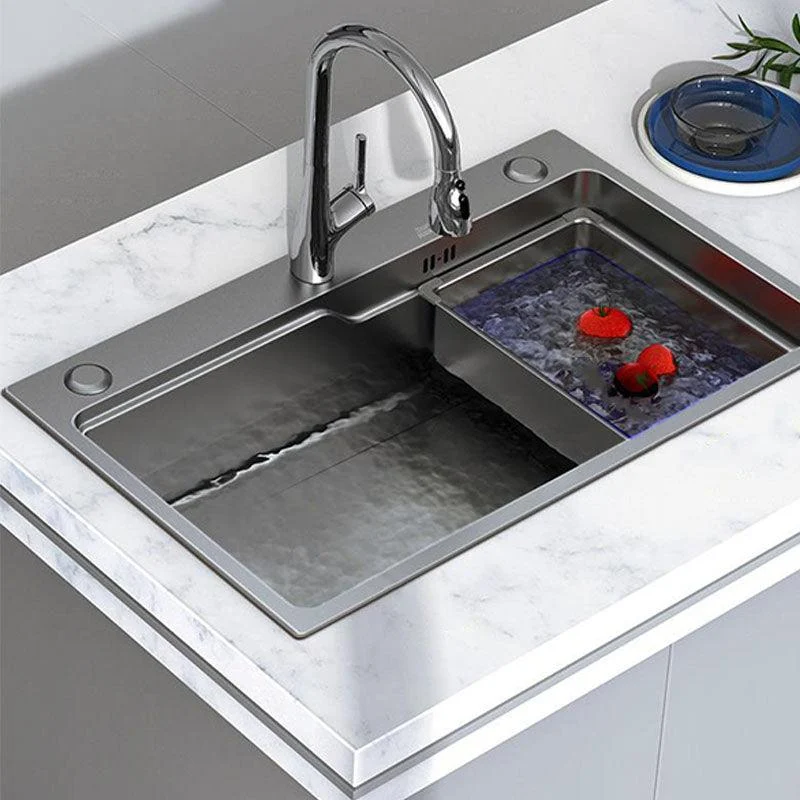 Modern Kitchen Sink Stainless Steel with Drain Assembly and Strainer Workstation Sink -Bathlova