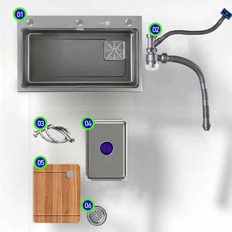 Modern Kitchen Sink Stainless Steel with Drain Assembly and Strainer Workstation Sink -Bathlova