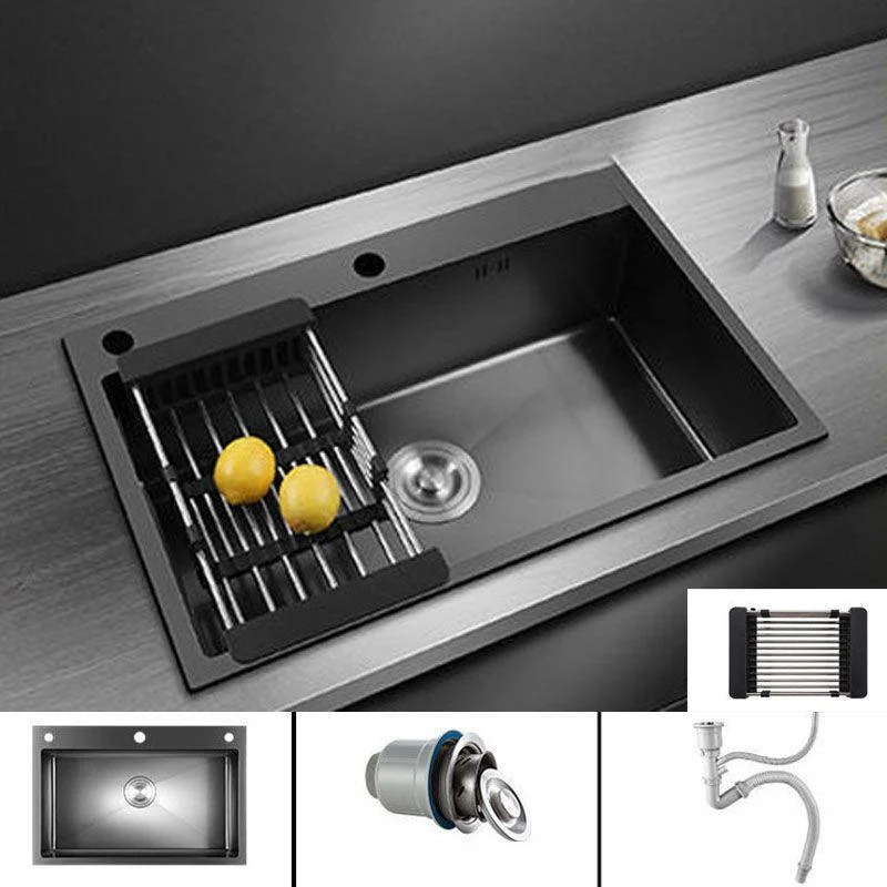 Modern Kitchen Sink Stainless Steel with Drain Assembly and Strainer Workstation Sink -Bathlova