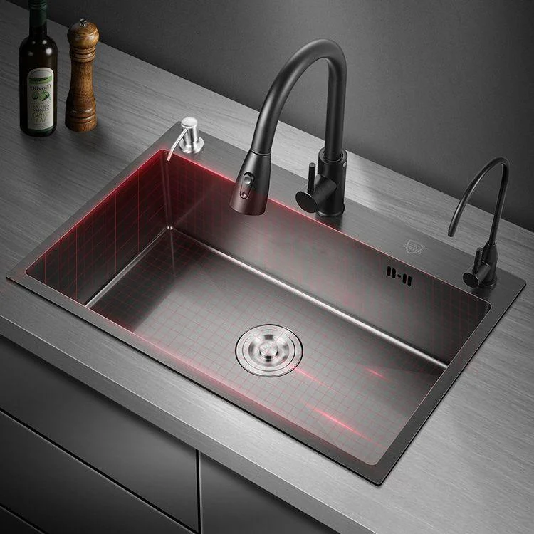 Modern Kitchen Sink Stainless Steel with Grid and Strainer Top-Mount Workstation Ledge -Bathlova