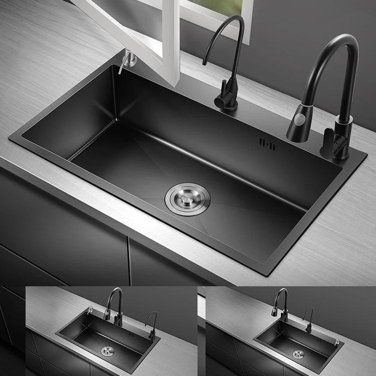 Modern Kitchen Sink Stainless Steel with Grid and Strainer Top-Mount Workstation Ledge -Bathlova