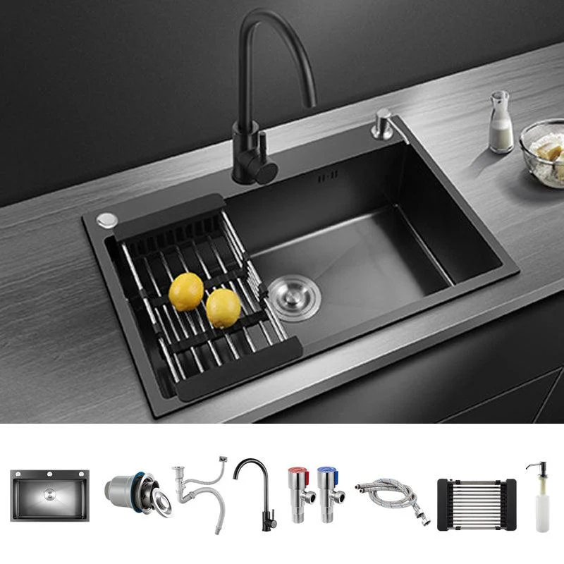 Modern Kitchen Sink Stainless Steel with Grid and Strainer Top-Mount Workstation Ledge -Bathlova