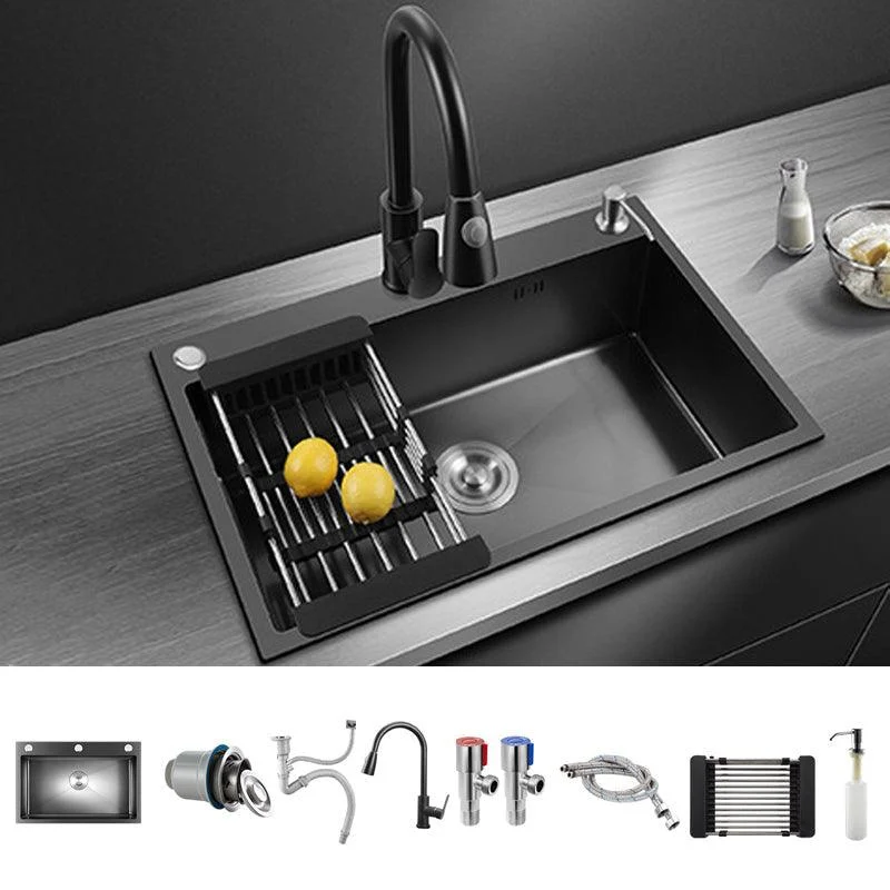 Modern Kitchen Sink Stainless Steel with Grid and Strainer Top-Mount Workstation Ledge -Bathlova