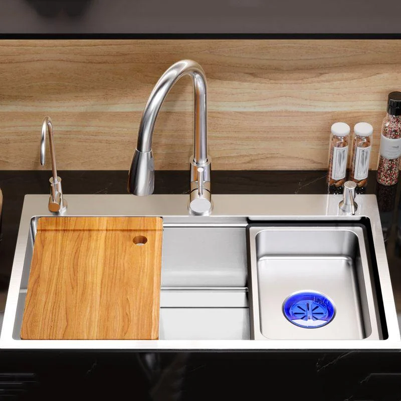 Modern Kitchen Sink Stainless Steel with Grid Strainer and Tap Workstation Sink -Bathlova