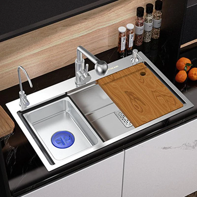 Modern Kitchen Sink Stainless Steel with Grid Strainer and Tap Workstation Sink -Bathlova