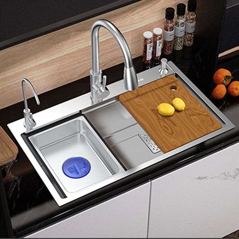 Modern Kitchen Sink Stainless Steel with Grid Strainer and Tap Workstation Sink -Bathlova