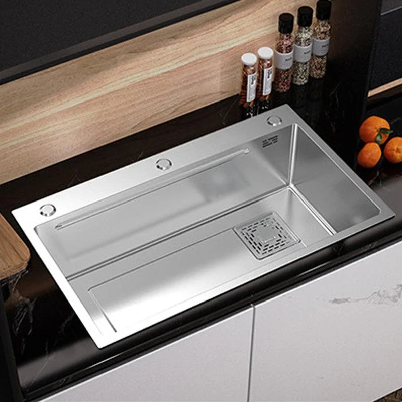 Modern Kitchen Sink Stainless Steel with Grid Strainer and Tap Workstation Sink -Bathlova