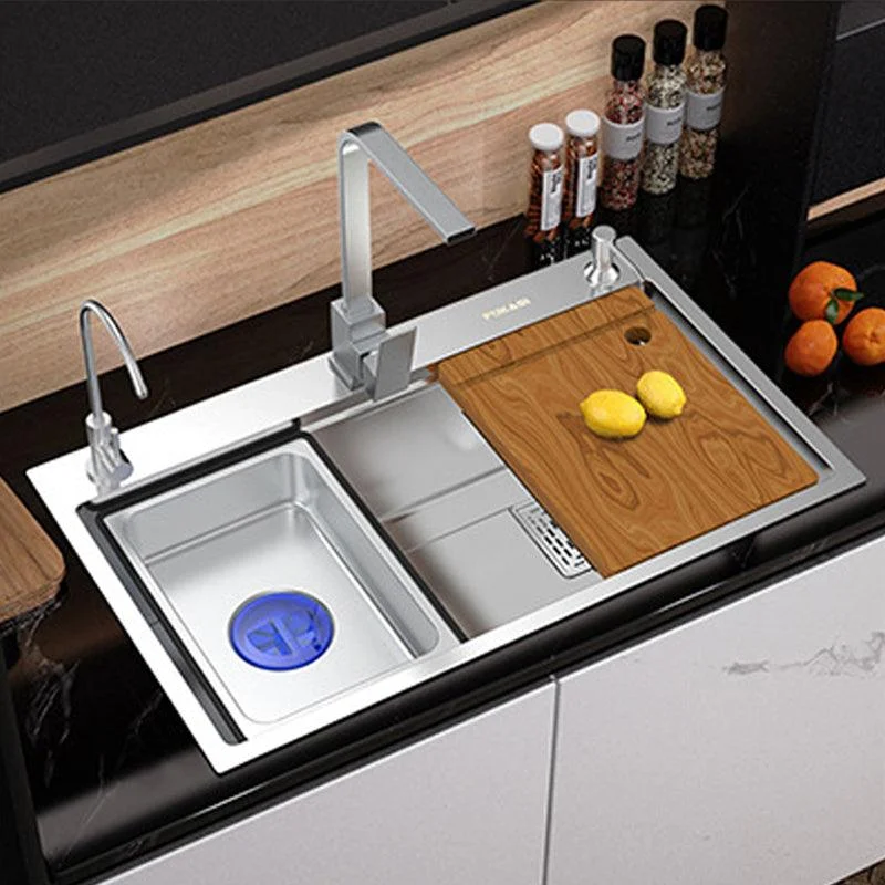 Modern Kitchen Sink Stainless Steel with Grid Strainer and Tap Workstation Sink -Bathlova