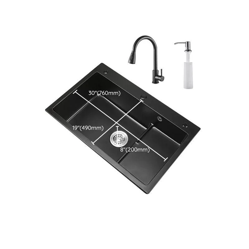 Modern Kitchen Sink White Pull-out Tap Rectangular Anti-spill Kitchen Sink -Bathlova