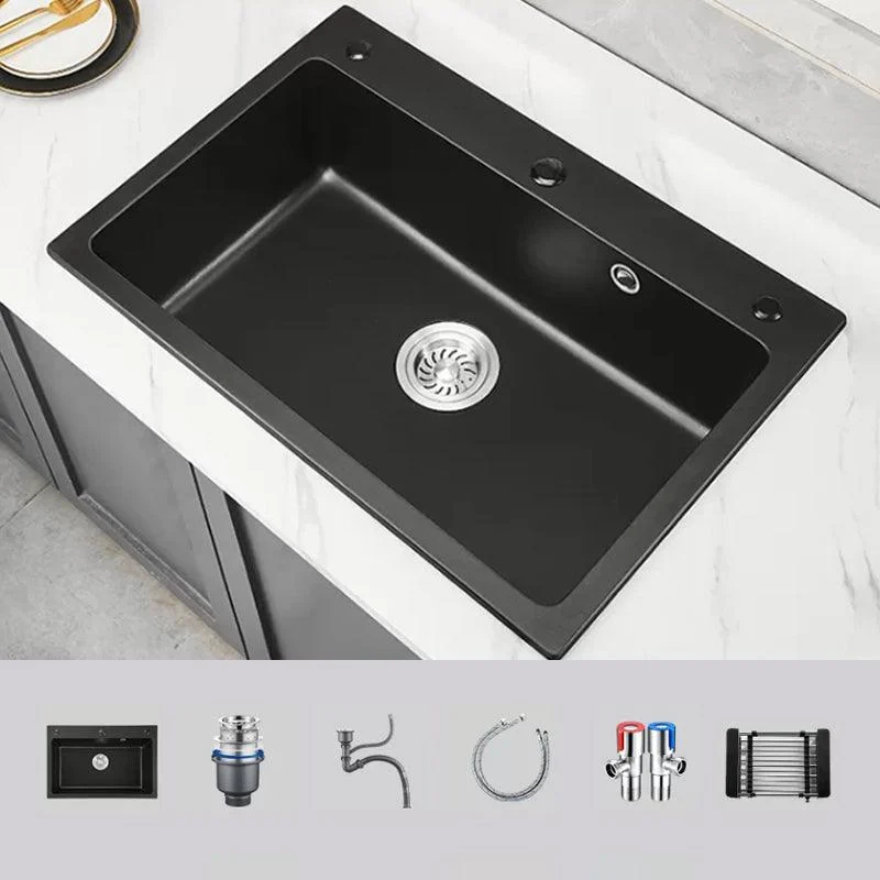 Modern Kitchen Sink White Pull-out Tap Rectangular Anti-spill Kitchen Sink -Bathlova