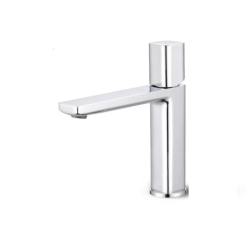 Modern Knob Handle Sink Tap White Brass Bathroom Sink Tap -Bathlova