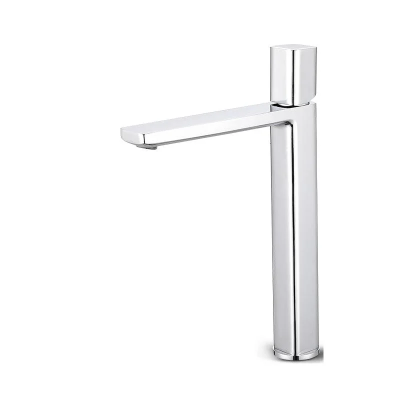 Modern Knob Handle Sink Tap White Brass Bathroom Sink Tap -Bathlova