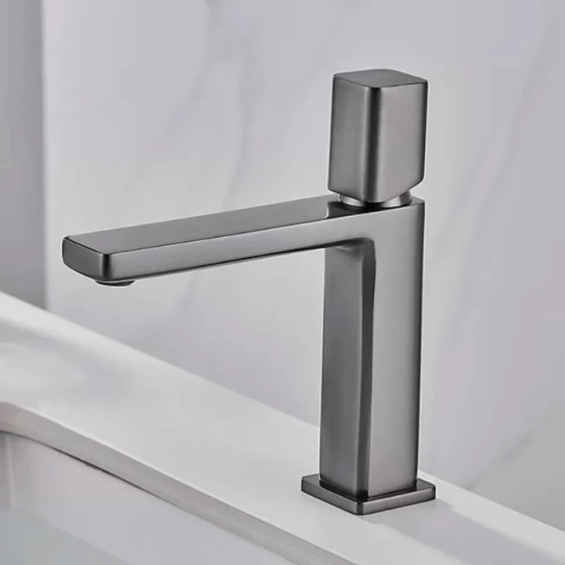 Modern Knob Handle Square Tap Brass Deck Mounted Bathroom Sink Tap -Bathlova