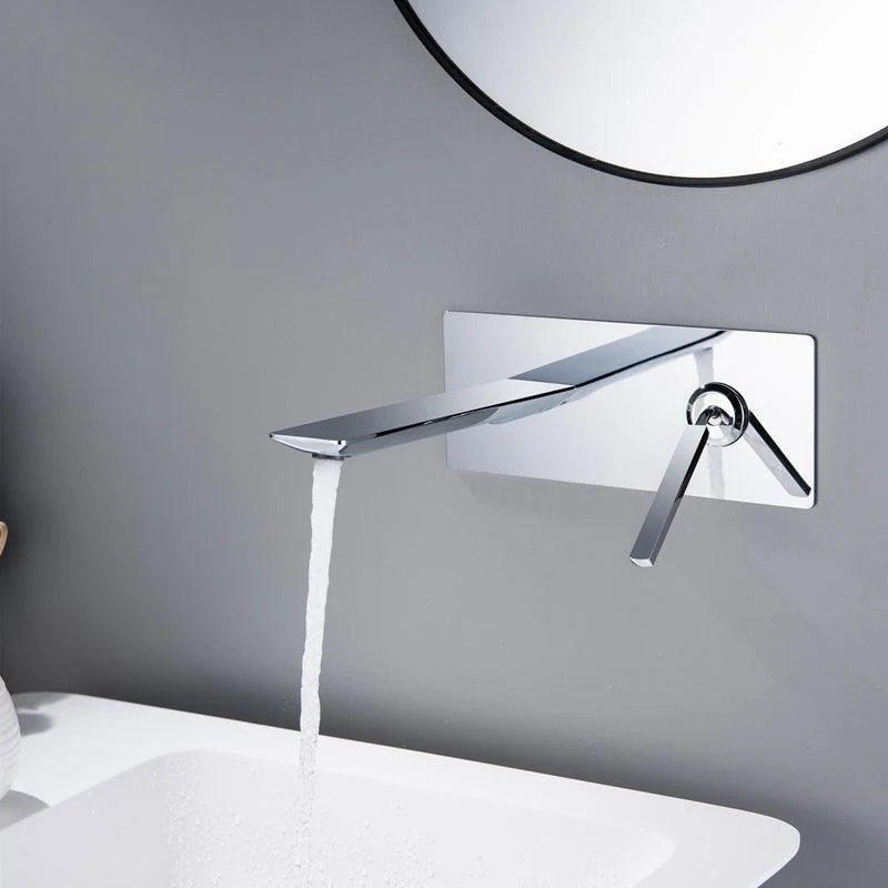 Modern Lavatory Tap Single Handle Metal Wall Mounted Bathroom Tap -Bathlova