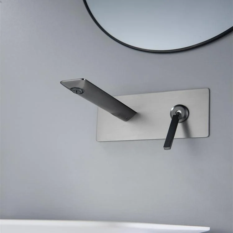 Modern Lavatory Tap Single Handle Metal Wall Mounted Bathroom Tap -Bathlova