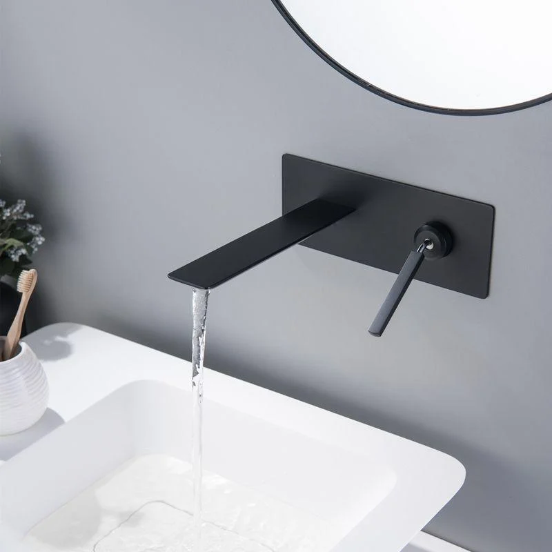 Modern Lavatory Tap Single Handle Metal Wall Mounted Bathroom Tap -Bathlova