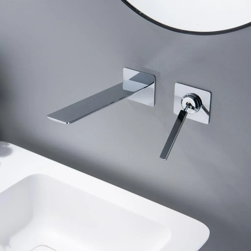 Modern Lavatory Tap Single Handle Metal Wall Mounted Bathroom Tap -Bathlova