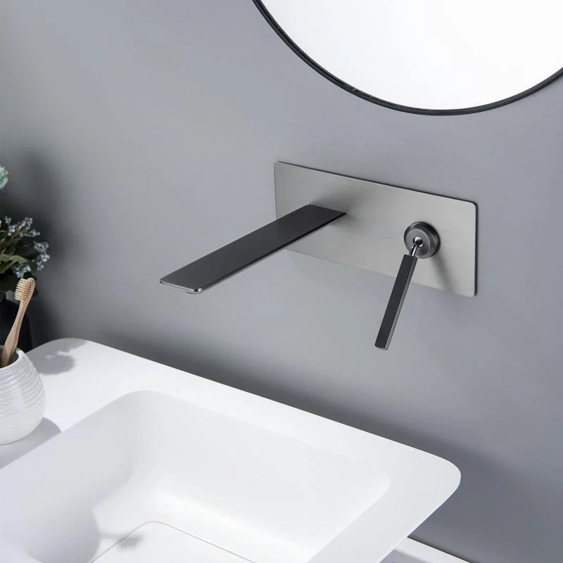 Modern Lavatory Tap Single Handle Metal Wall Mounted Bathroom Tap -Bathlova