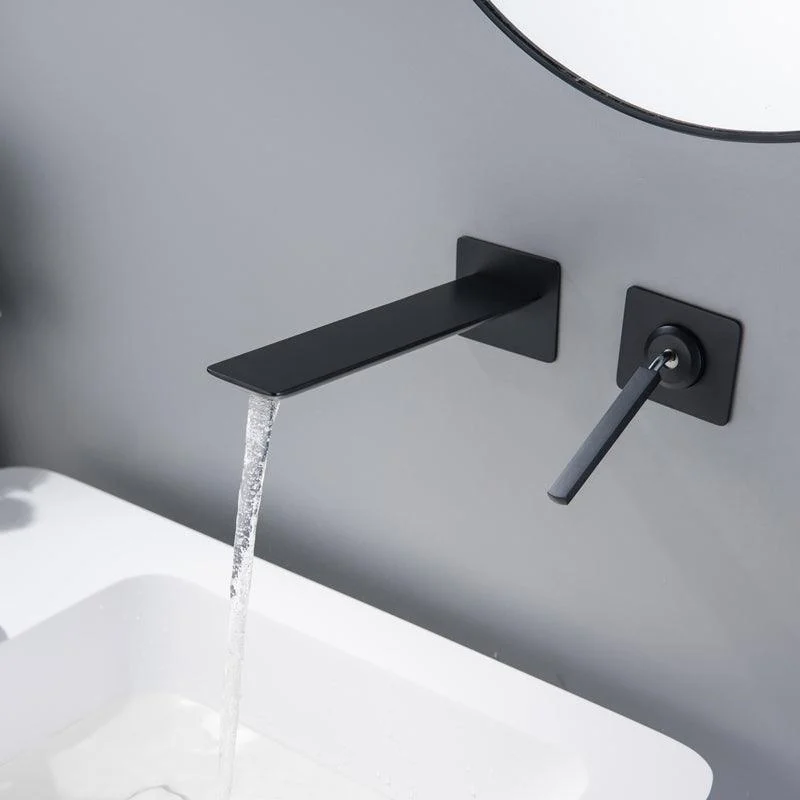 Modern Lavatory Tap Single Handle Metal Wall Mounted Bathroom Tap -Bathlova