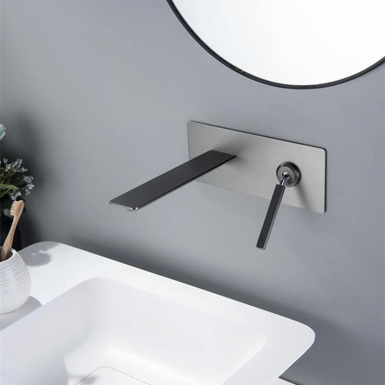 Modern Lavatory Tap Single Handle Metal Wall Mounted Bathroom Tap -Bathlova