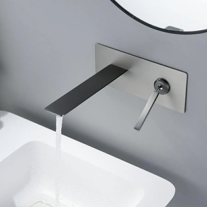 Modern Lavatory Tap Single Handle Metal Wall Mounted Bathroom Tap -Bathlova