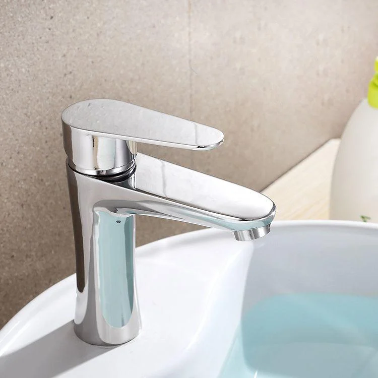 Modern Lavatory Tap Solid Color Centerset Low Arc Tap for Bathroom -Bathlova