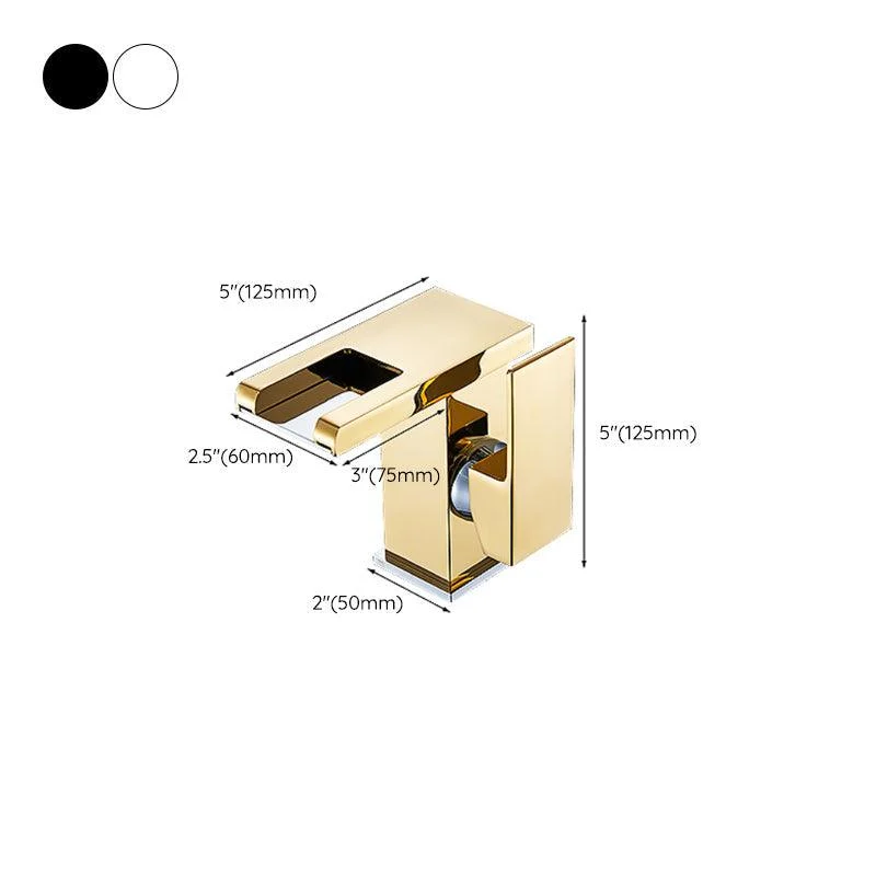 Modern LED Tap Deck Mounted Waterfall Golden Bathroom Tap -Bathlova