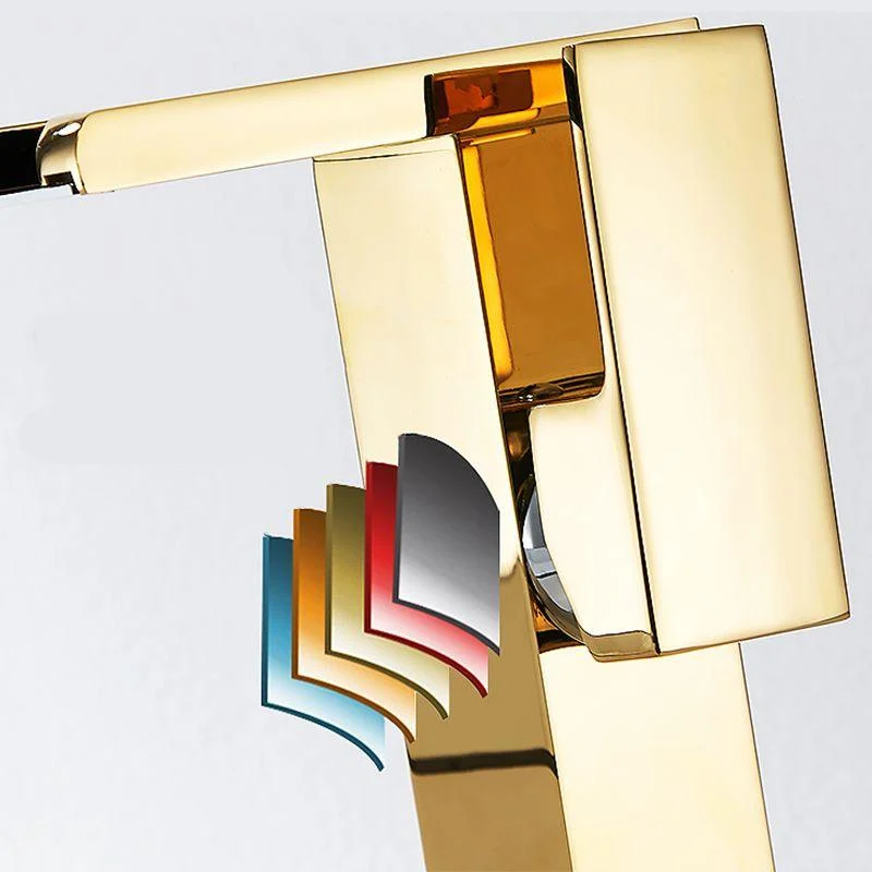 Modern LED Tap Deck Mounted Waterfall Golden Bathroom Tap -Bathlova