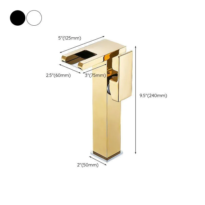 Modern LED Tap Deck Mounted Waterfall Golden Bathroom Tap -Bathlova