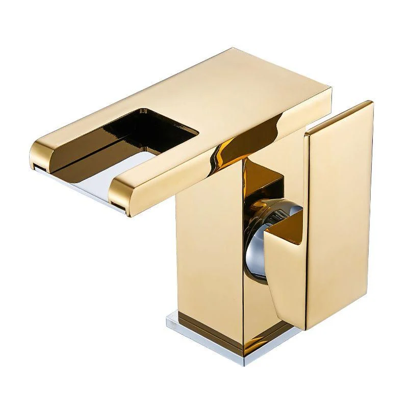 Modern LED Tap Deck Mounted Waterfall Golden Bathroom Tap -Bathlova