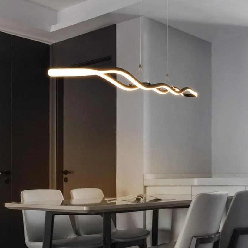 Modern LED Wave Chandelier -Bathlova