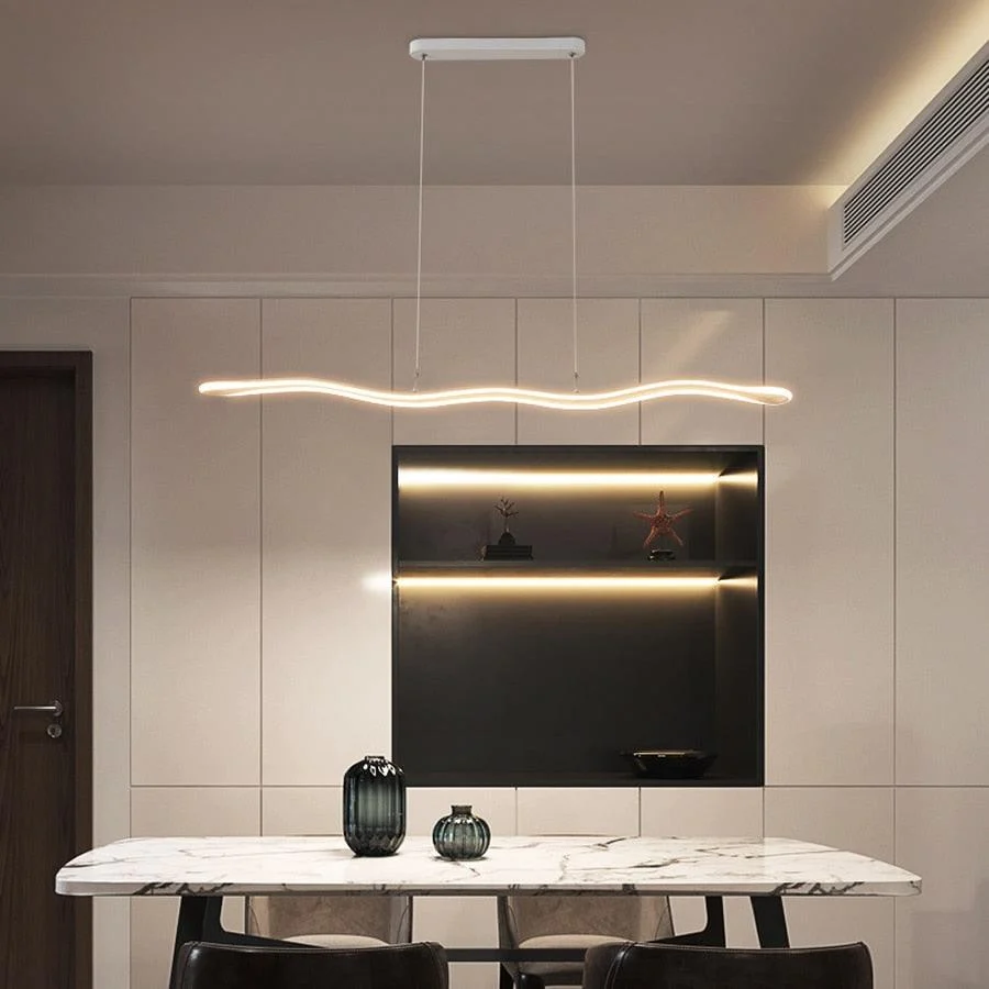 Modern LED Wave Chandelier -Bathlova