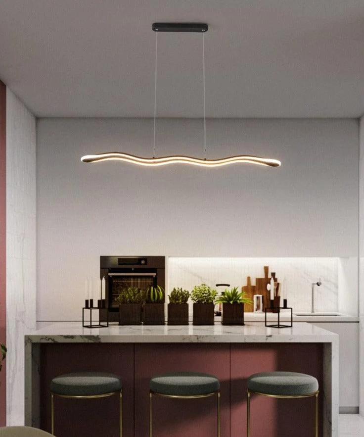 Modern LED Wave Chandelier -Bathlova